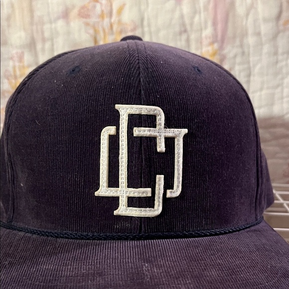 Blue Corduroy SnapBack Cap with White DC Logo all cotton adjustable sizing - Picture 9 of 13